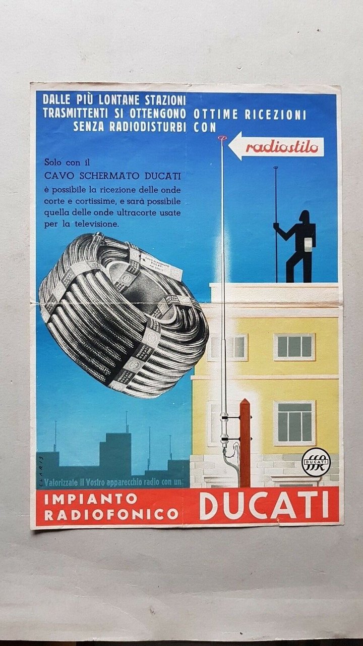 DUCATI Elettrotecnica Radiostilo 1938 depliant anteguerra originale brochure