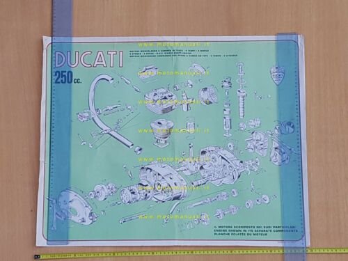 Ducati esploso motore 250 5 marce anni 60 manifesto poster …