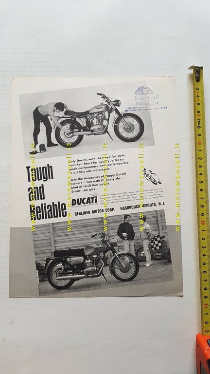 Ducati Guzzi Norton Berliner 1968 depliant originale USA moto brochure