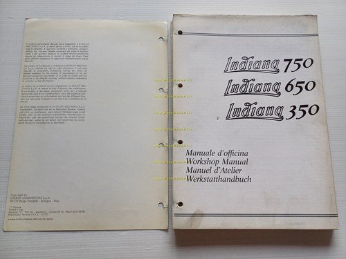 Ducati INDIANA 750 650 350 1987 manuale officina originale