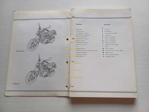 Ducati INDIANA 750 650 350 1987 manuale officina originale