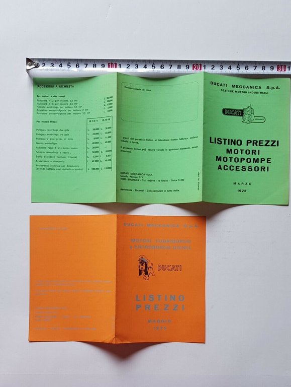 Ducati listini 1975 motori fuoribordo industriali originali no depliant brochure
