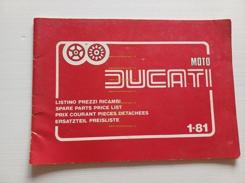 Ducati Listino prezzi parti di ricambio 1981 originale