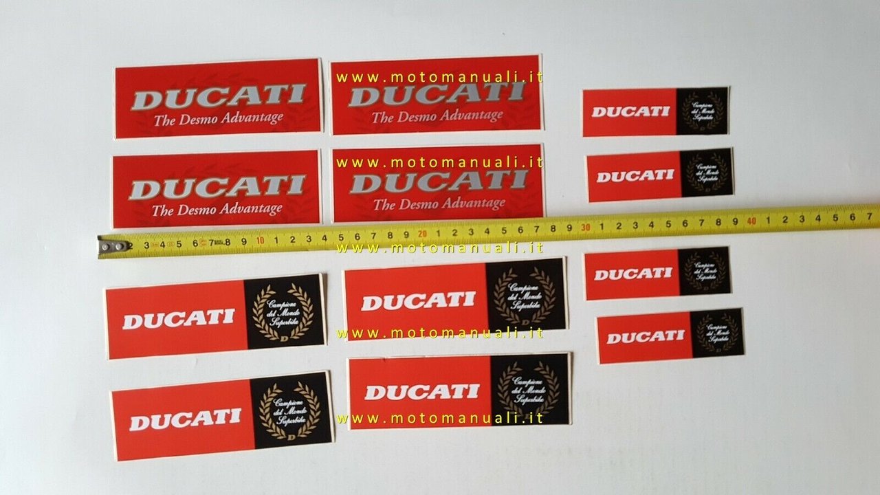 Ducati lotto 12 adesivi pubblicitari originali anni '90 factory stickers