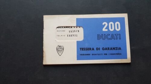 Ducati modelli 200 libretto garanzia originale no depliant brochure