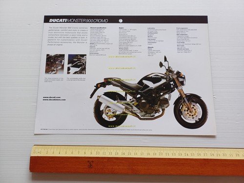 Ducati Monster 900 Cromo 1999 depliant inglese originale