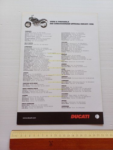 Ducati Monster Dark 1998 depliant originale italiano