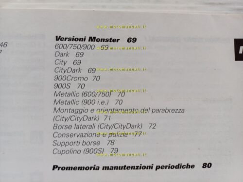 Ducati Monster modelli 2000 manuale uso manutenzione libretto originale italiano