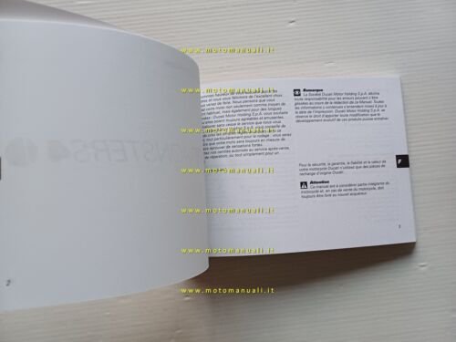Ducati Monster S4 2002-3 manuale uso libretto istruzioni testo Francese …