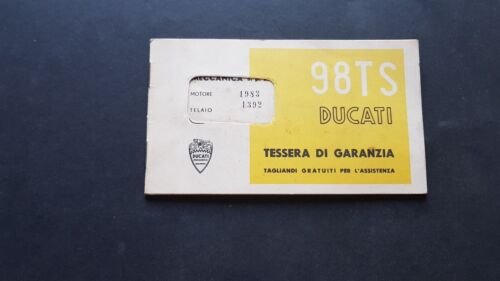 Ducati motoleggera 98 TS libretto garanzia originale no depliant brochure