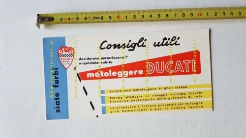 Ducati Motoleggere Consigli Utili anni 50 cartolina originale no depliant