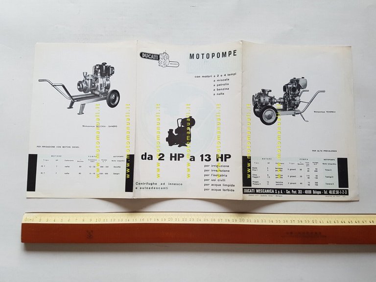 DUCATI Motopompe Motori Industriali depliant moto originale brochure