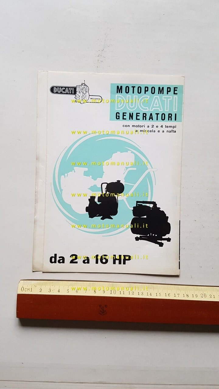 DUCATI Motopompe Motori Industriali Generatori anni 60 depliant originale