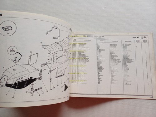 Ducati Pantah 350 XL 1982 CATALOGO RICAMBI originale