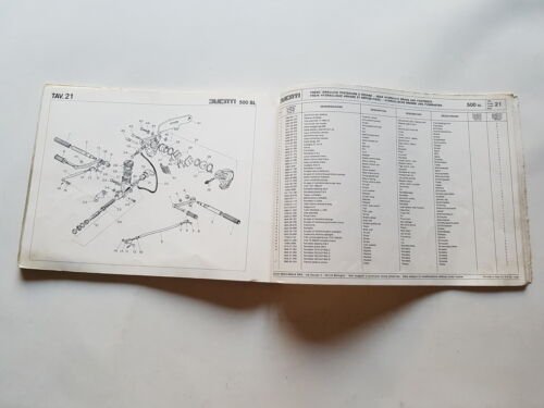 Ducati Pantah 500 SL 1 serie 1979 catalogo ricambi originale …