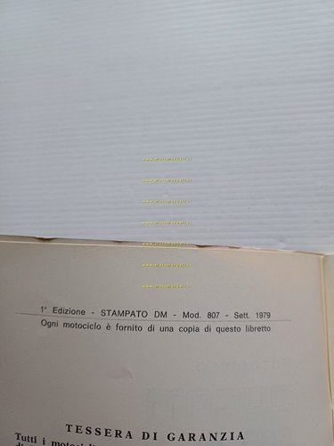 DUCATI PANTAH 500 SL 1° serie 1979 manuale uso manutenzione …