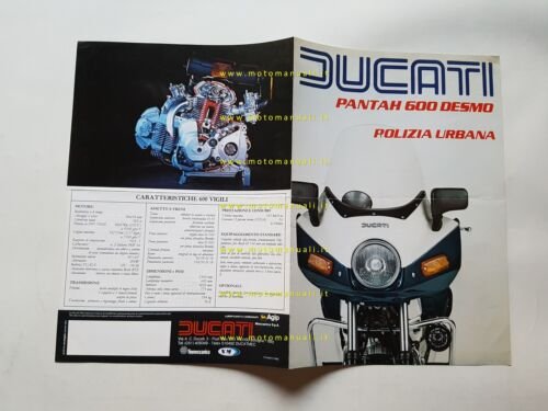 Ducati Pantah TL 600 Polizia Urbana 1982 depliant ITALIANO originale