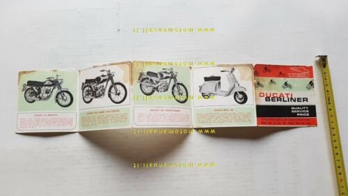 Ducati produzione modelli 1966 depliant originale USA brochure bevel