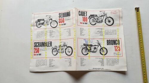 Ducati produzione modelli 1966 depliant originale USA brochure bevel ENGLISH