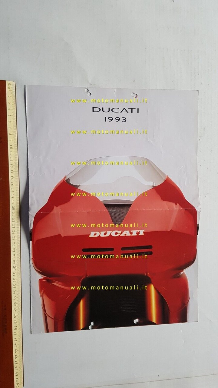 Ducati produzione modelli 1993 depliant poster ORIGINALE inglese