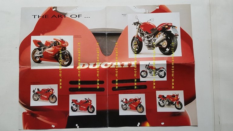 Ducati produzione modelli 1993 depliant poster ORIGINALE inglese
