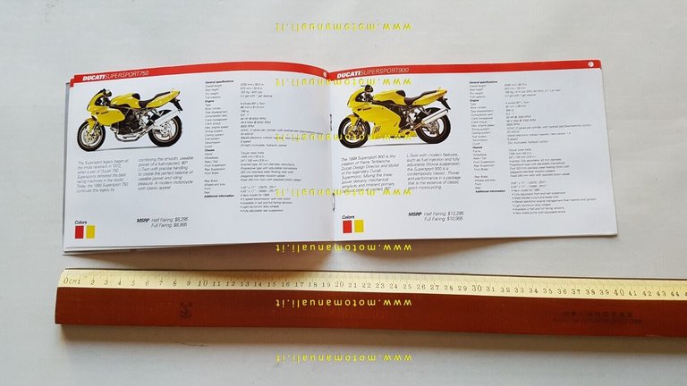 DUCATI produzione modelli 1999 depliant INGLESE originale