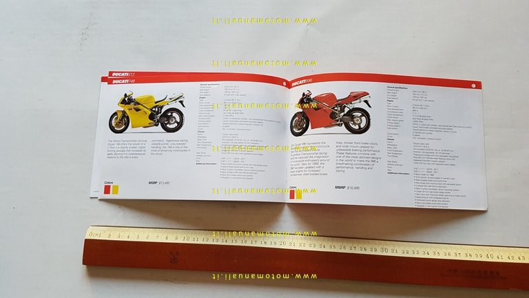 DUCATI produzione modelli 1999 depliant INGLESE originale