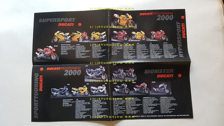 DUCATI produzione modelli 2000 - WDW depliant OLANDESE originale