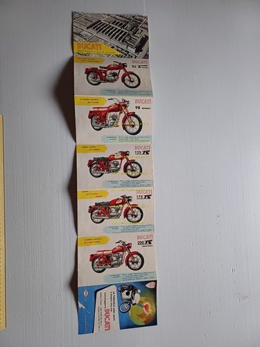 Ducati Produzione Modelli 85-98-125-175-200 1960 depliant italiano originale