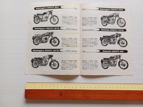 Ducati produzione modelli moto 1960 depliant originale italiano