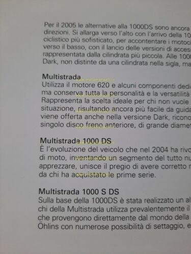 Ducati serie Multistrada 1000 2005 Press Kit originale ITALIANO moto …