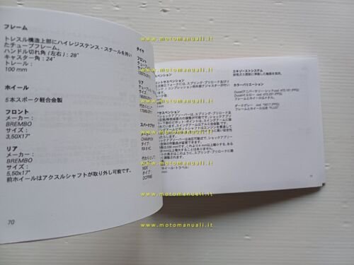 Ducati Supersport 1000 2002-03 manuale uso Giapponese 1000 2002-03