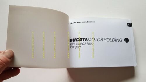 Ducati Supersport 800 2002 manuale uso manutenzione originale owner's manual