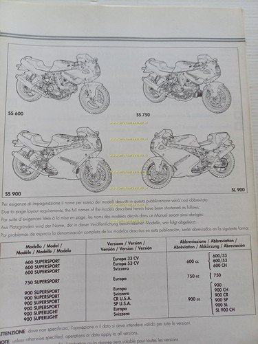 Ducati SuperSport 900 750 600 1994-96 manuale officina riparazione originale