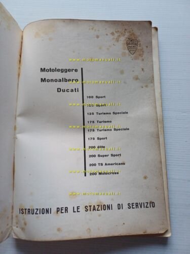 DUCATI tutti modelli 100 -125 -175 -200 1960 manuale officina …