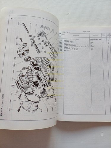 Ducati tutti modelli 250-350-450-Desmo 1968-73 catalogo ricambi Motore COPIA