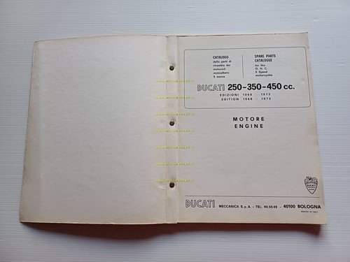 Ducati tutti modelli 250-350-450-Desmo 1968-73 catalogo ricambi MOTORE originale