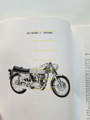 Ducati tutti modelli 250-350 5V 1968 varianti manuale uso Scrambler …