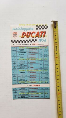 Ducati Vittorie 1956 cartolina originale no depliant brochure