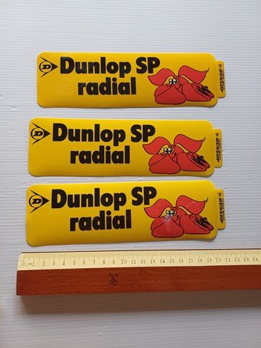 Dunlop pneumatici SP Radial lotto 3 adesivi originali anni 70 …