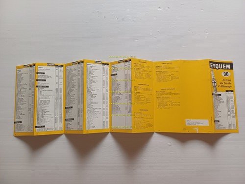 Eiquem guida applicazione candele auto 1990 manuale tabelle conversione