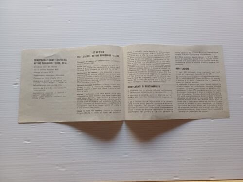 Elios 62 motore fuoribordo 1947 manuale uso originale italiano