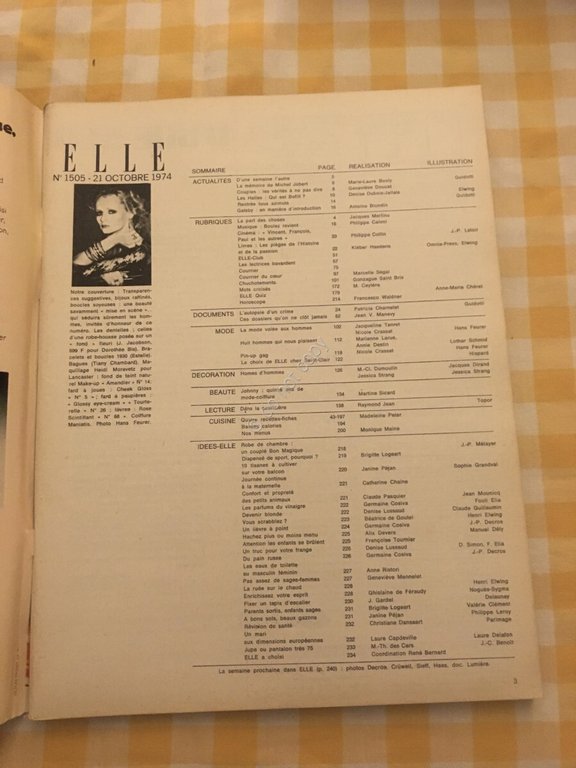 ELLE FRANCE - Rivista Magazine - 21 Ottobre 1974 n. …