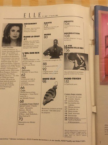 ELLE FRANCE Rivista Magazine 1 Juin 1981 n.1847 Cathrine Deneuve | Immagine Gallery 2