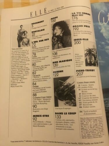 ELLE FRANCE Rivista Magazine 11 Maggio 1981 n.1844 Serge Reggiani | Immagine Gallery 2