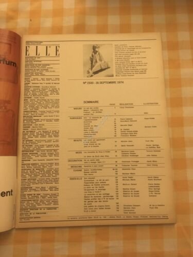 ELLE FRANCE Rivista Magazine 16 Settembre 1974 n.1500