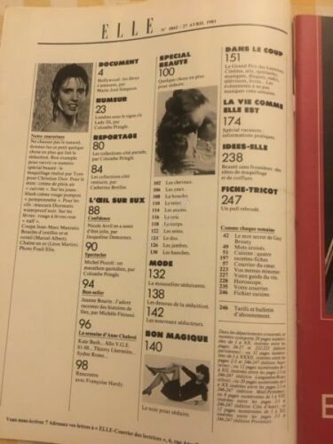 ELLE FRANCE Rivista Magazine 27 Aprile 1981 n.1842 Michelle Piccoli | Immagine Gallery 2