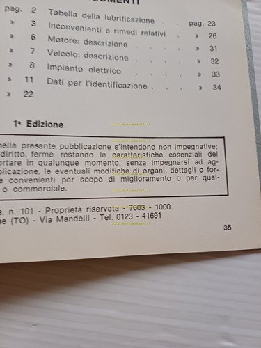 Elmeca-Gilera 125 Regolarità 1976 manuale uso manutenzione libretto originale