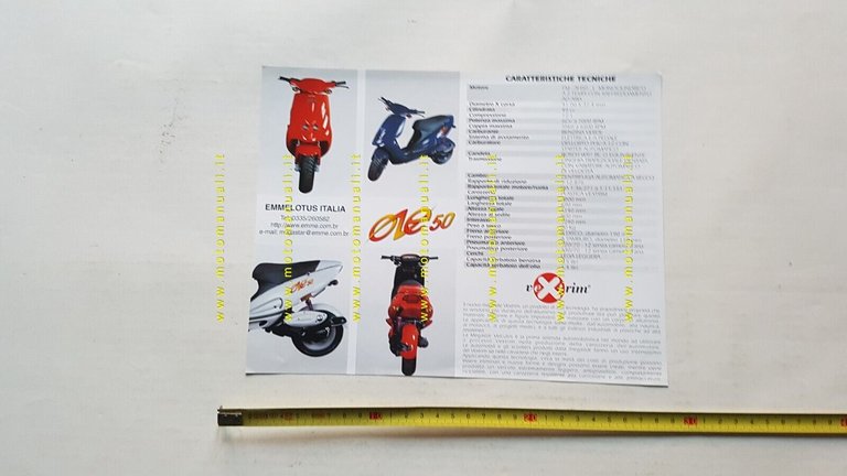 Emmelotus ORE 50 SCOOTER depliant originale ITALIANO brochure