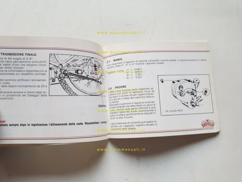 Enfield Bullet 350 1990 manuale uso manutenzione italiano originale